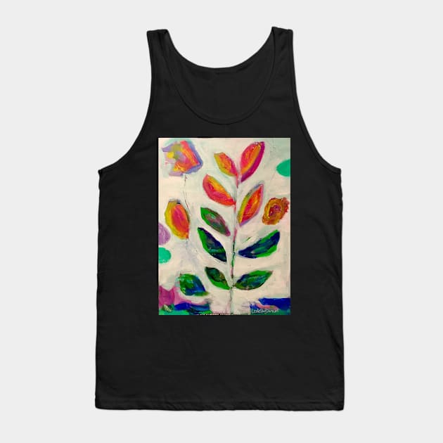 Peeking Petals Tank Top by Leslie Pino Durant